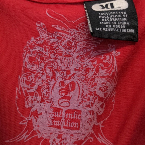 Authentic Tradition Men's Graphic Tee Red XL Short Sleeve Crew Neck Cotton - Picture 9 of 12